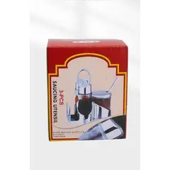 GENERICO - Set de alcusa de aceitera vinagrera salero de cristal y acero