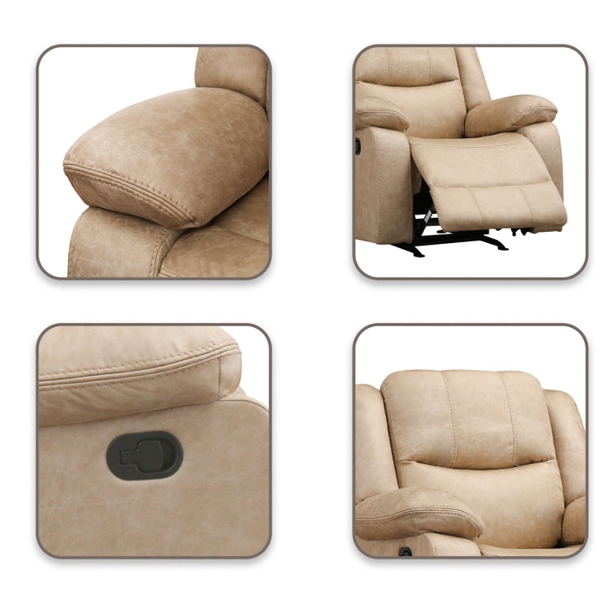 MSA MUEBLES SANTA ANA - Bergere Reclinable Mecedora Beige Smoke.