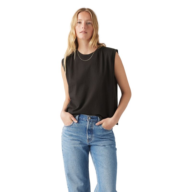 LEVIS - Polera Mujer Relaxed Fit Negro Levis