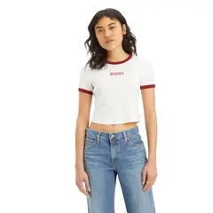 LEVIS - Polera Mujer Mini Ringer Blanco