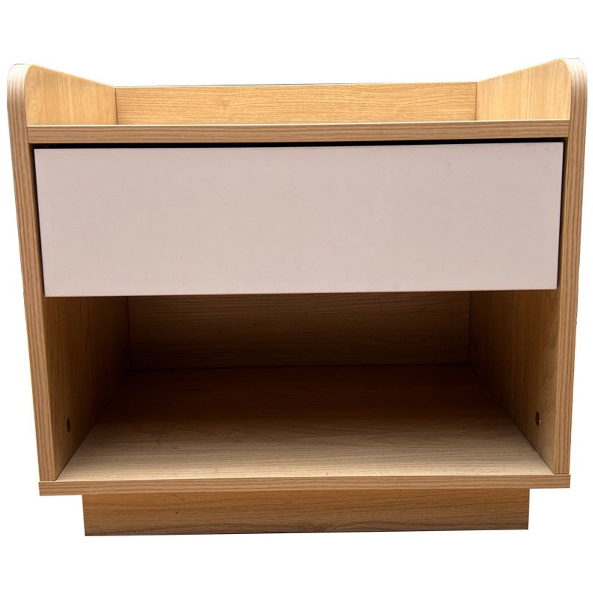 5 SUEÑO - Velador Moderno Nordico Madera Sobrio 2 Niveles 1 Cajon 43x40x50