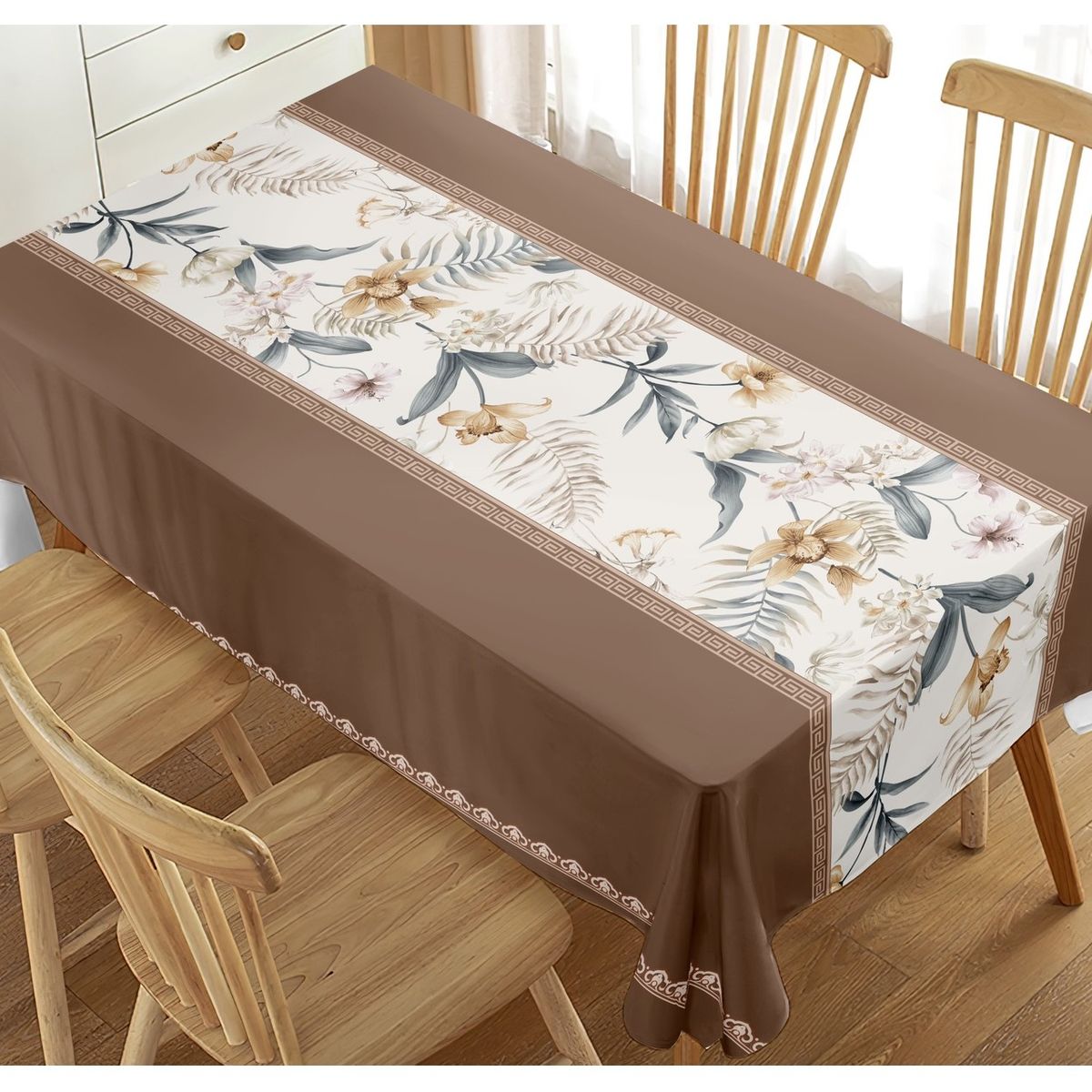 COMPRAPO - Mantel Antimanchas Mod. Coffe Garden 140 X 220 Cm Rectangular