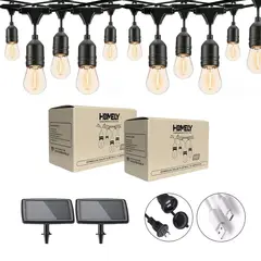 HOMELY - Pack X2 Guirnalda Solar Luces Terraza Vintage 10 Metros