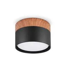 WANT - Panel Led Sobrepuesto Negro Borde Madera 7W Luz Cálida