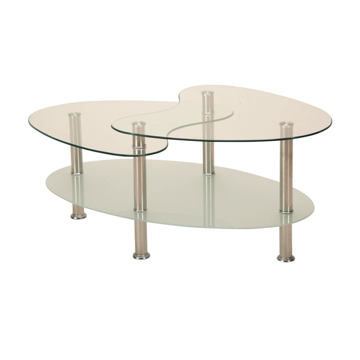 OEM - Mesa de Centro Ovalado de Vidrio  Templado Transparente A25 905043