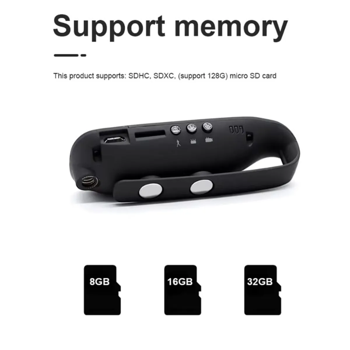 GENERICO - Cámara portátil con Clip Trasero HD 4K