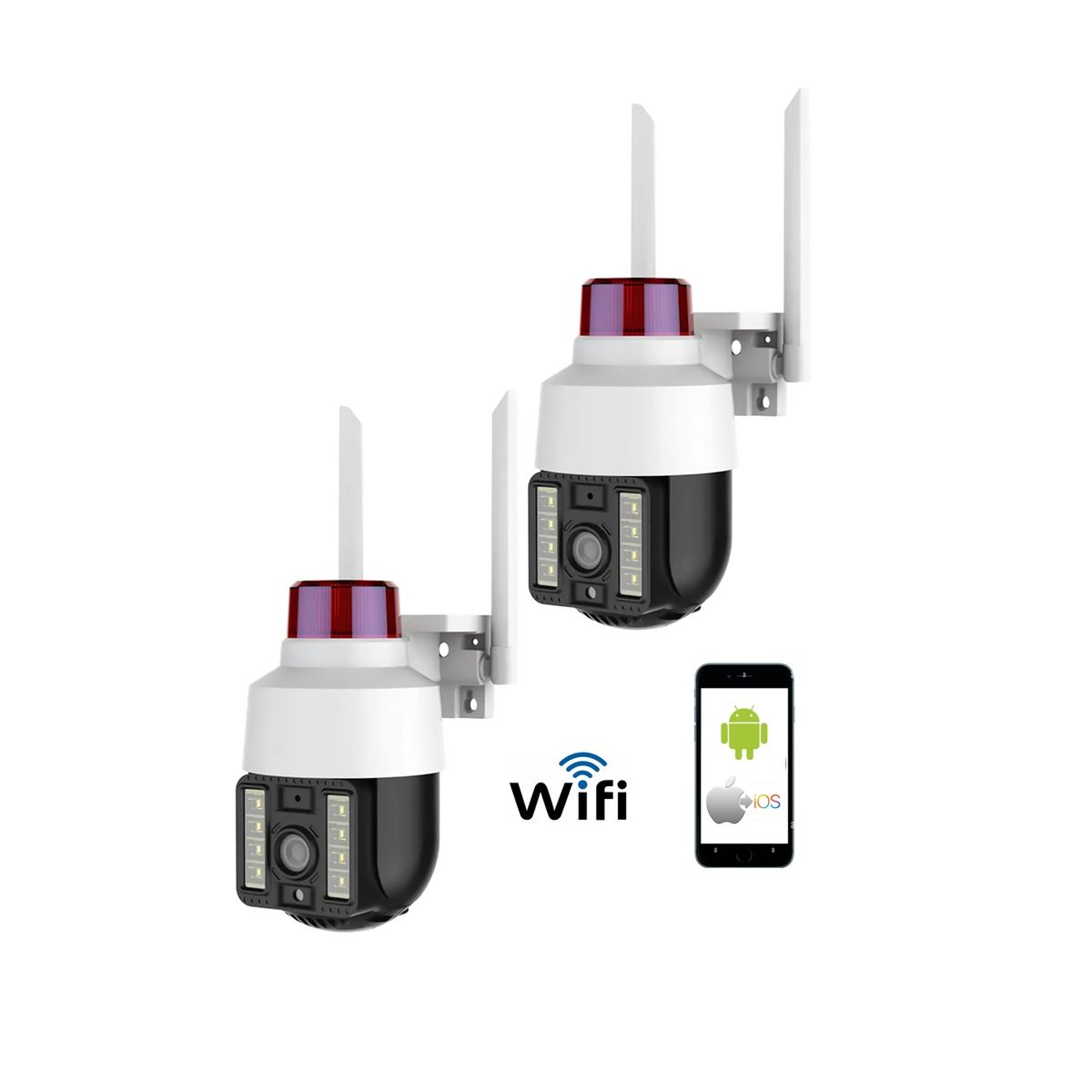 VIPA - Pack 2 Cámaras Seguridad Exterior IP WIFI Full HD Robótica IP1100