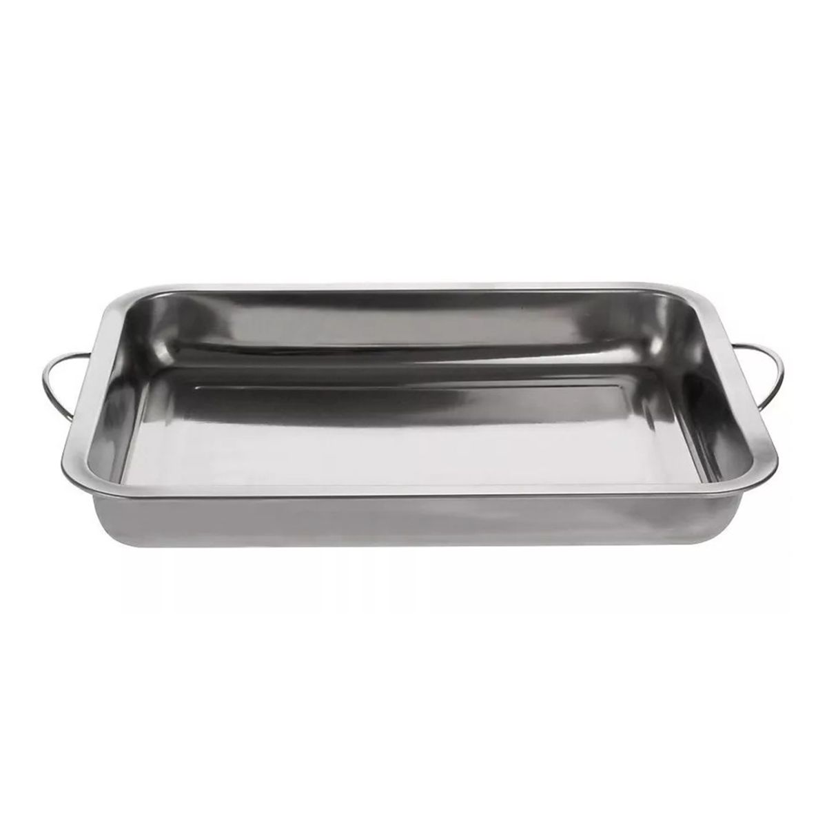 GENERICO - Bandeja Fuente Acero Inoxidable Con Asas Manillas 50x35 Cm