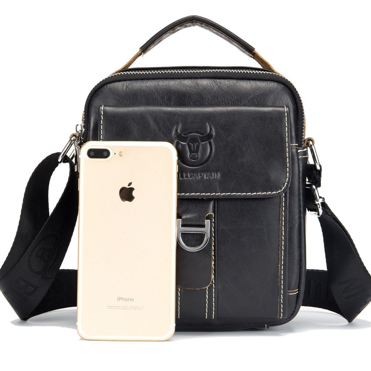 GENERICO - Bolso de cuero hombro Bullcaptain modelo Djb 038