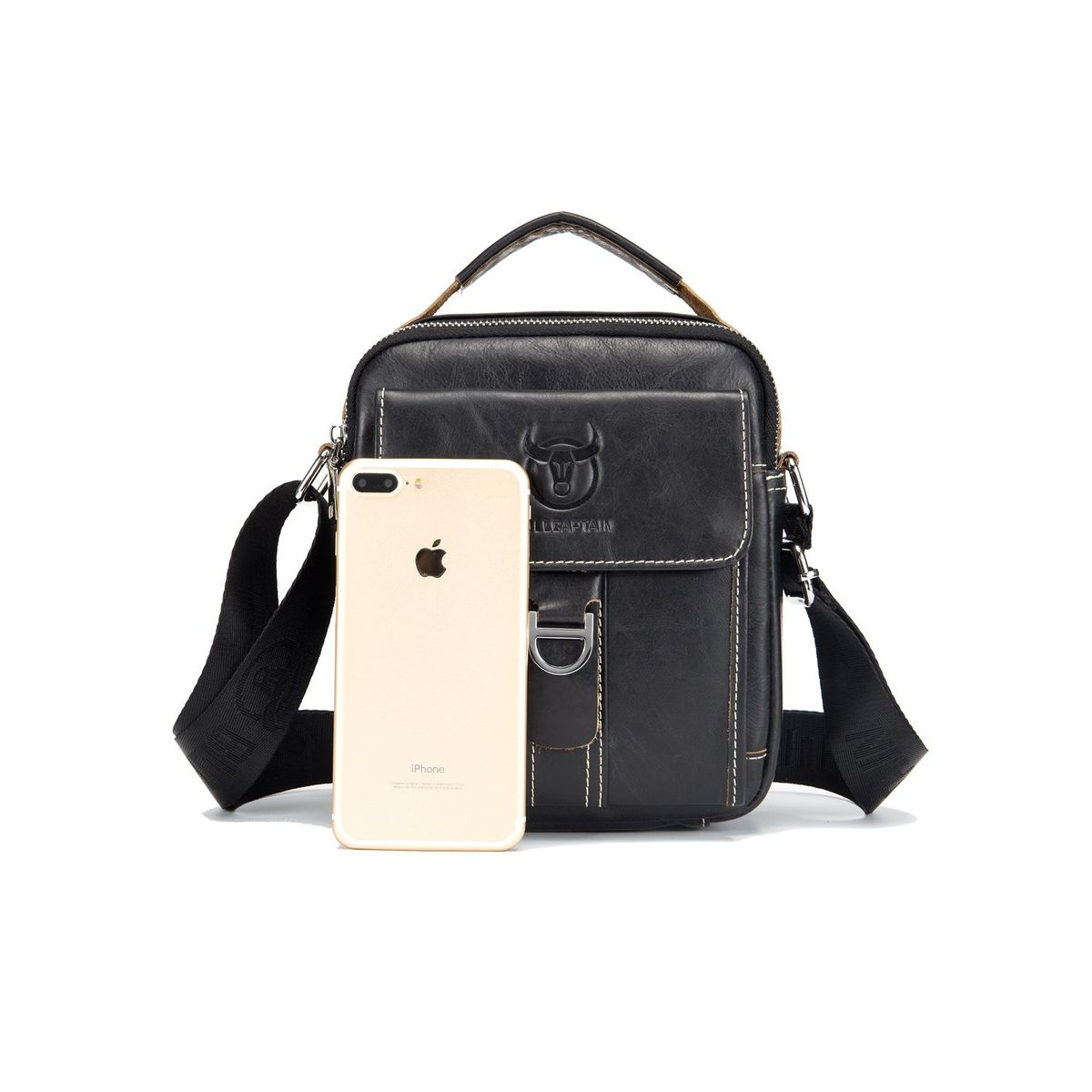 GENERICO - Bolso de cuero hombro Bullcaptain modelo Djb 038