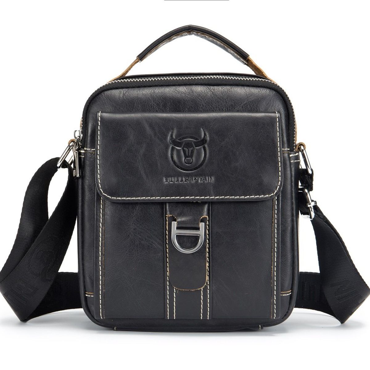 GENERICO - Bolso de cuero hombro Bullcaptain modelo Djb 038
