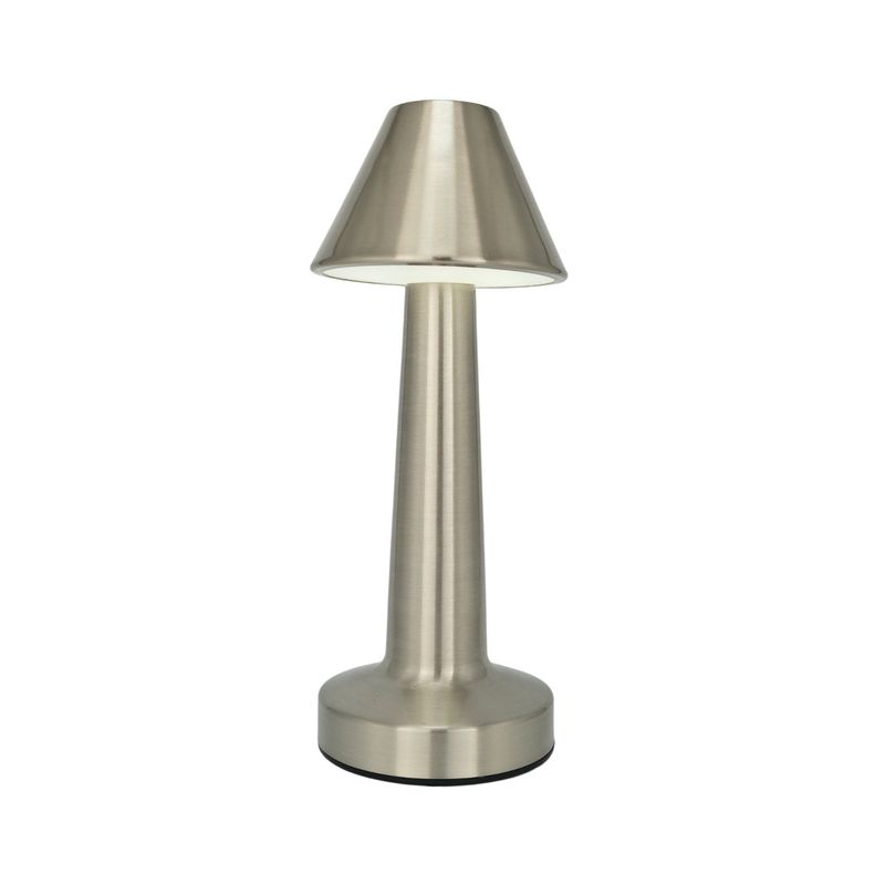 SOLEIO - Lampara LED Recargable De Mesa Touch Plateada