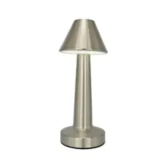 SOLEIO - Lampara LED Recargable De Mesa Touch Plateada