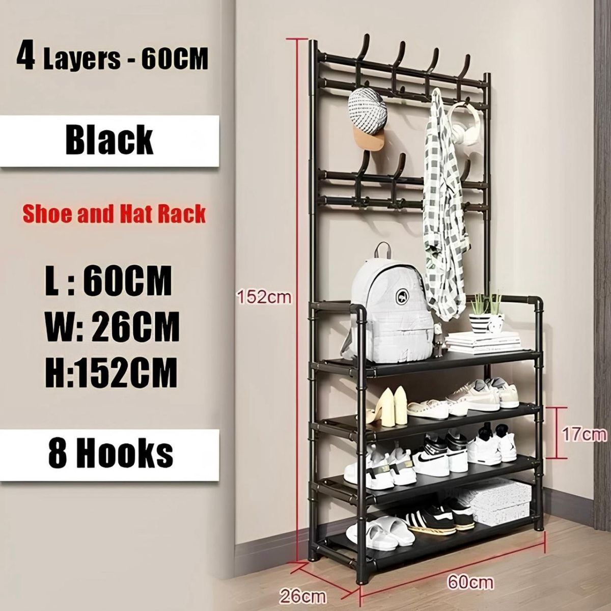 GENERICO - Colgador organizador zapatos armario perchero 60cm ancho