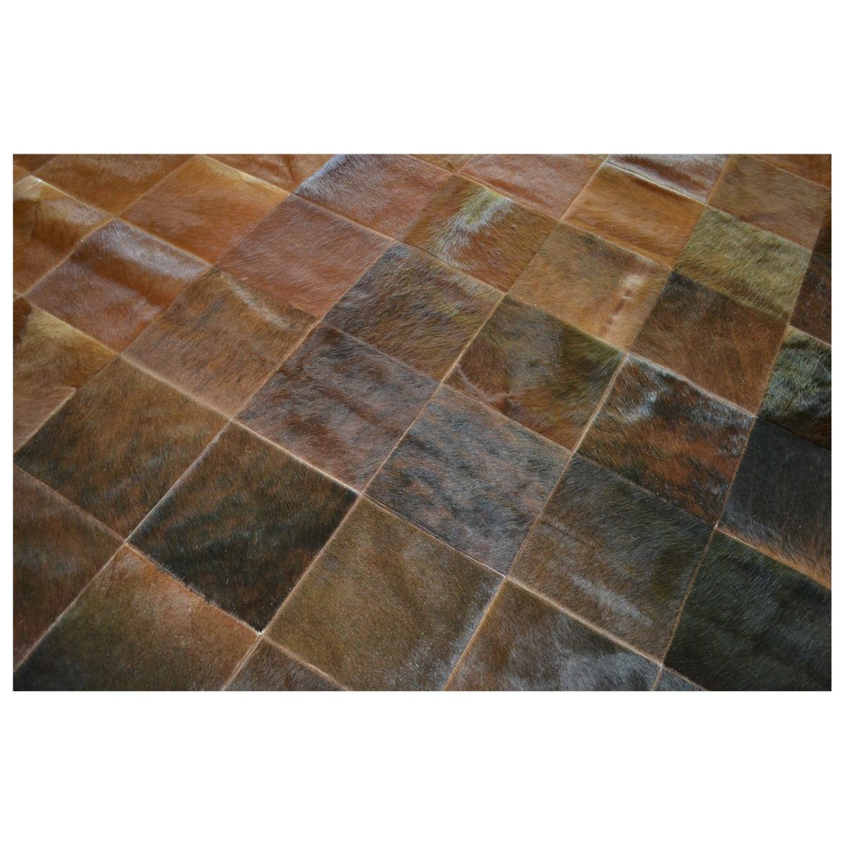 MOO HOGAR - Alfombra Cuero Natural 200 X 280 Diseño 20 X 20 Cm