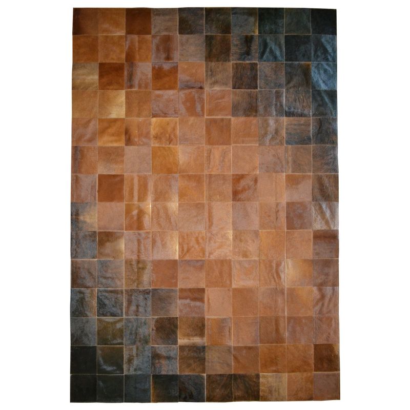 MOO HOGAR - Alfombra Cuero Natural 160 X 220 Diseño 20 X 20 Cm