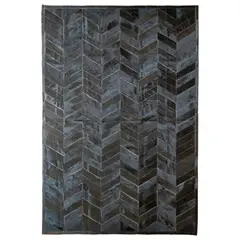 MOO HOGAR - Alfombra Cuero Natural 166X236 Cm Diseño Chevron