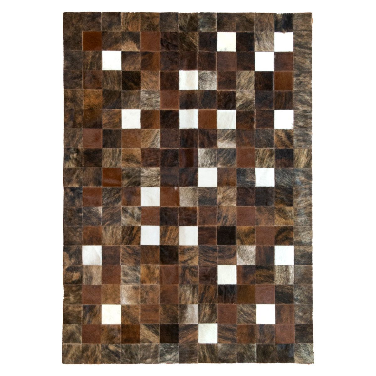 MOO HOGAR - Alfombra Cuero Natural 130 X 180 Diseño 10 X 10 Cm