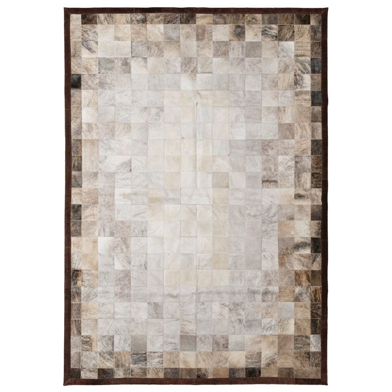 MOO HOGAR - Alfombra Cuero Natural 160 X 230cm Diseño 10 X 10 cm