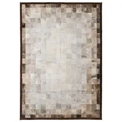 MOO HOGAR - Alfombra Cuero Natural 160 X 230cm Diseño 10 X 10 cm