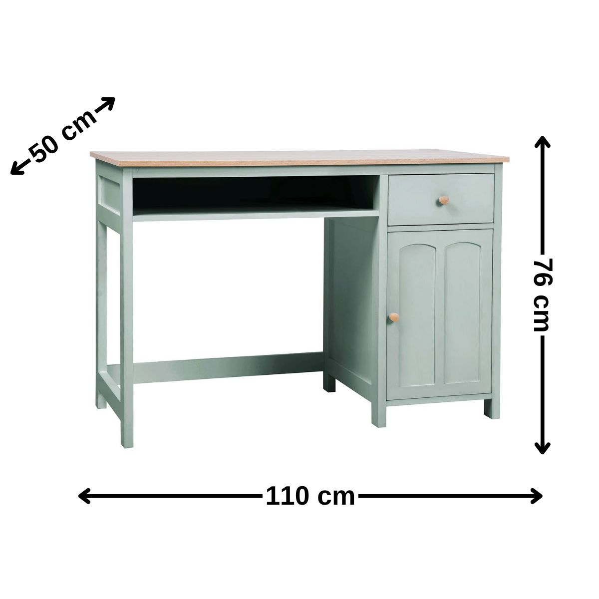 GENERICO - Escritorio 1 cajon y 1 puerta 110x50x76cm Bighouse.