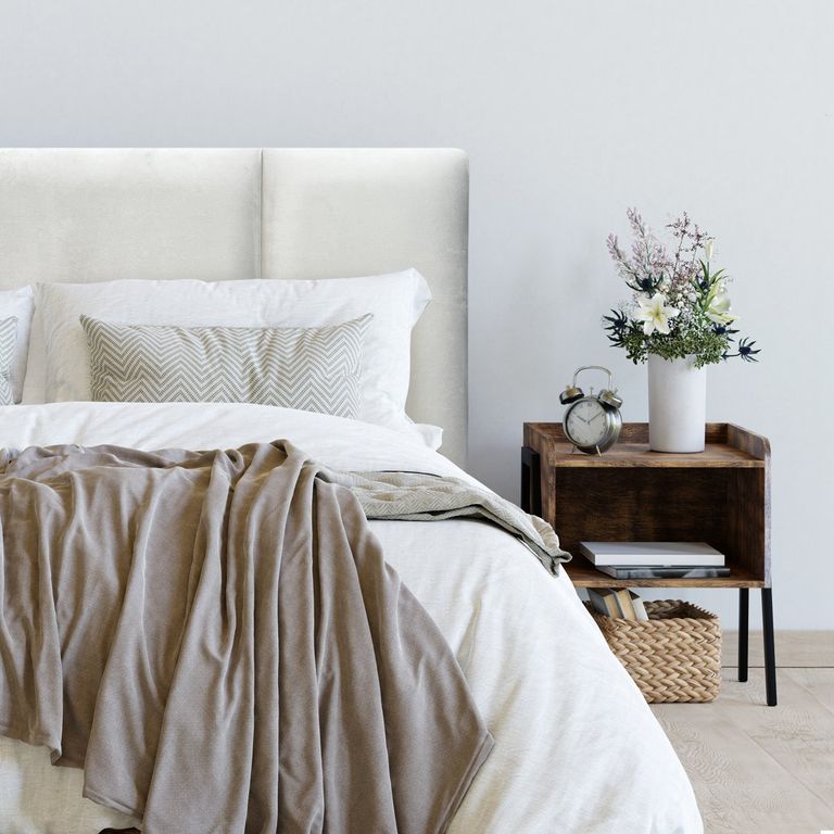 Respaldo de Cama Block Felpa Crema - 1 Plaza