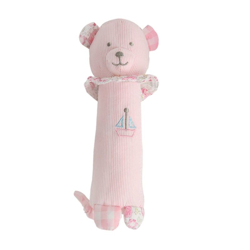 BILBOLA - Sonajero tubo marinero de oso rosado