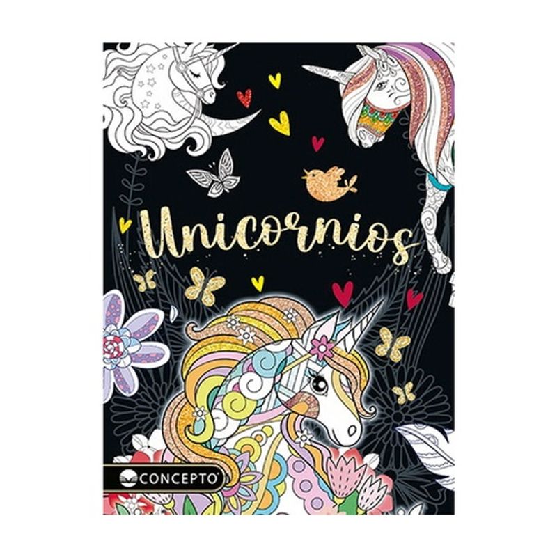ANTARTICA LIBROS - RELAX ARTE SERIE GLITTER -UNICORNIOS
