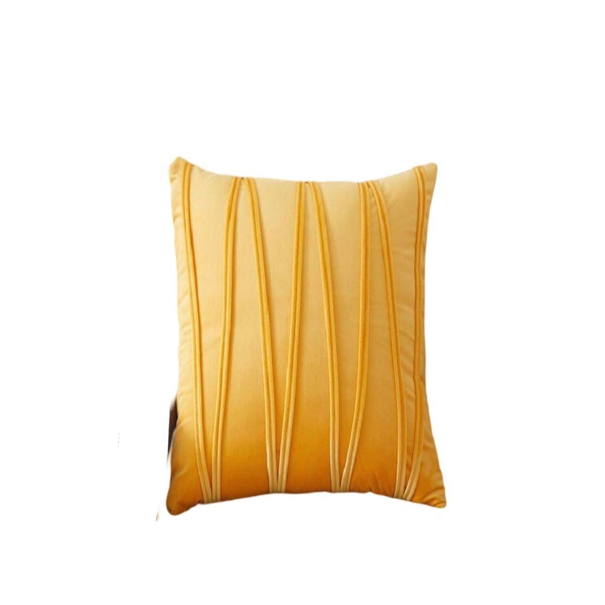 GENERICO - Set de 4 Fundas de Cojín Estilo Terciopelo-Mostaza