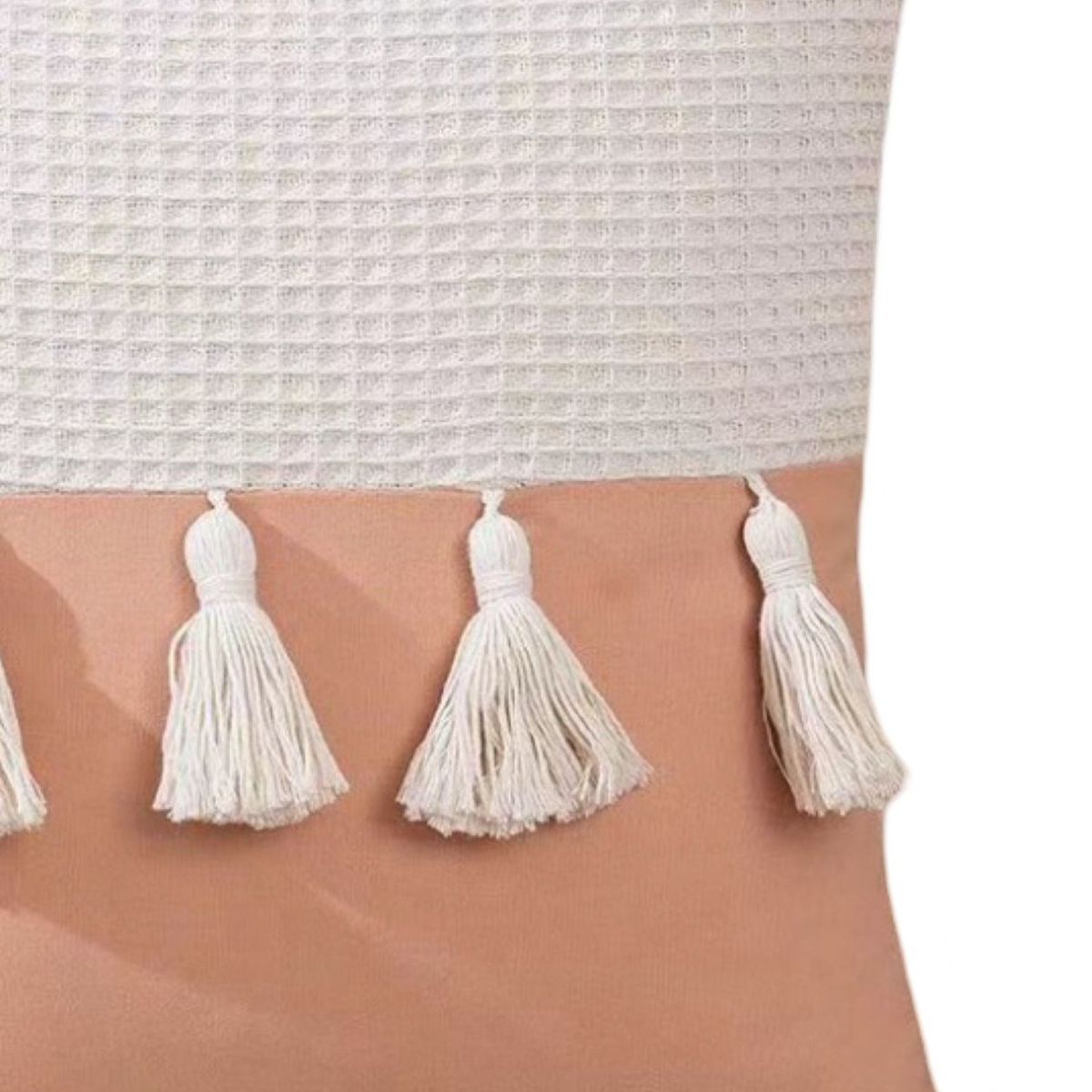 GENERICO - Set de 4 Fundas de Cojín con Pompones-Rosa