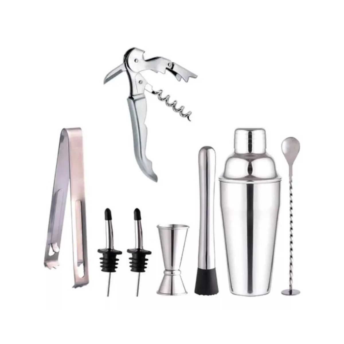 IMPORTCLICK - Kit Juego Coctelera Profesional Bar 8 Piezas Acero Inoxidable