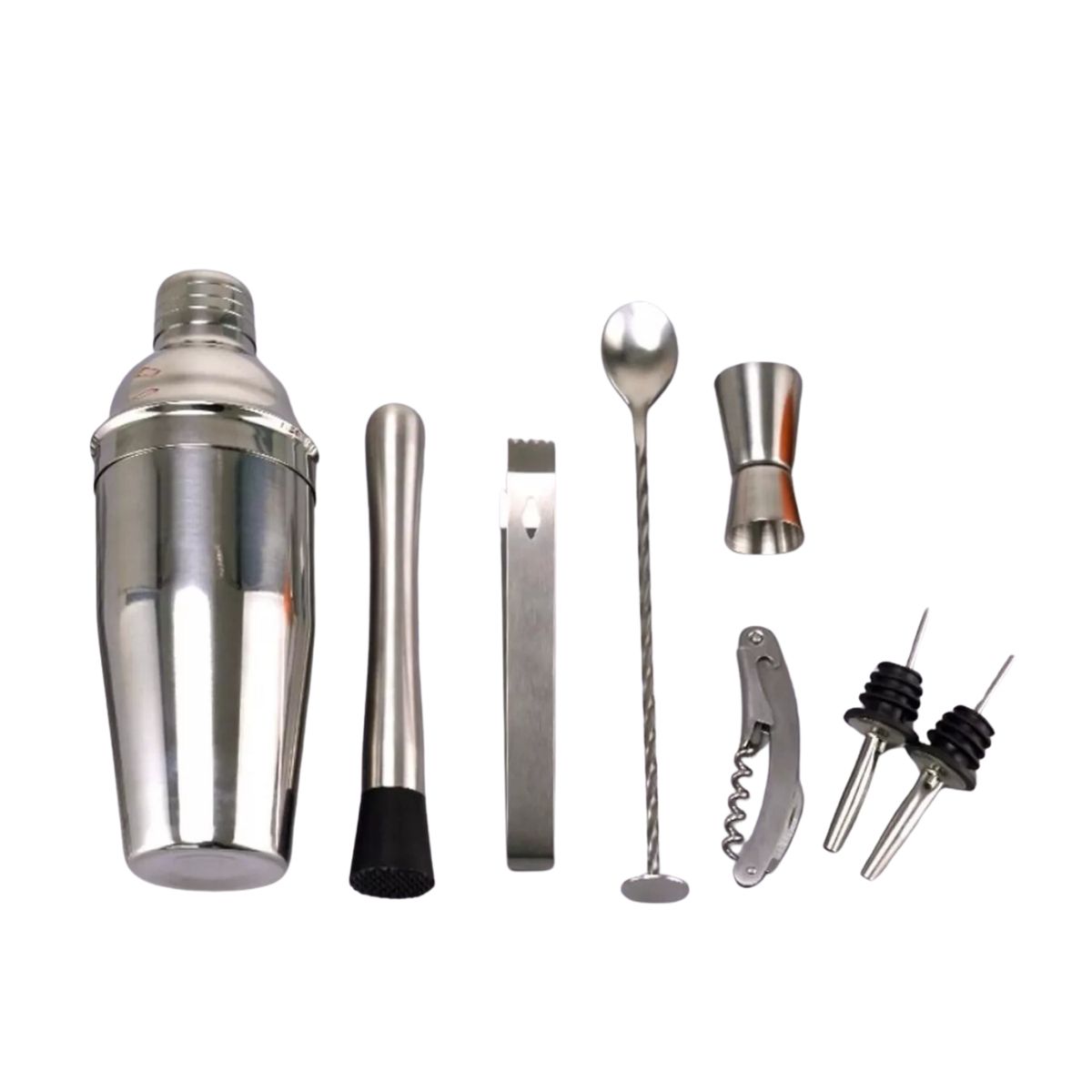 IMPORTCLICK - Kit Juego Coctelera Profesional Bar 8 Piezas Acero Inoxidable