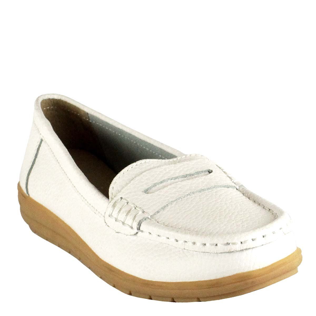 TAKONES - Mocasín Dante de cuero Blanco Takones