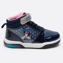 DISNEY - Zapatilla Con Luces Niña Feliz Minnie Azul
