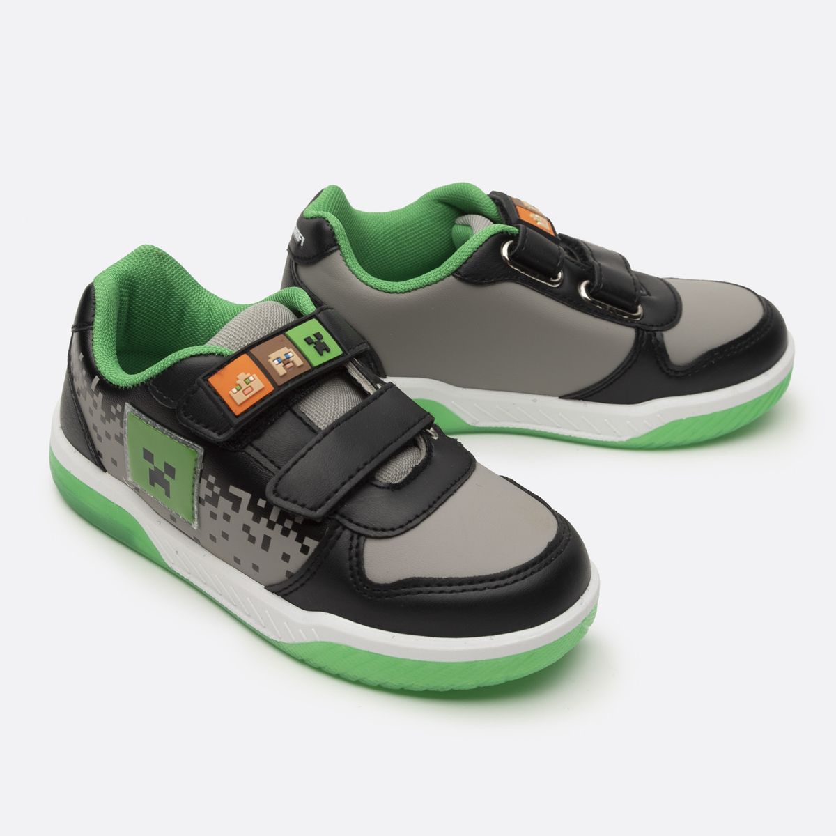 MINECRAFT - Zapatillas Con Luces Niño Creeper Negro Minecraft