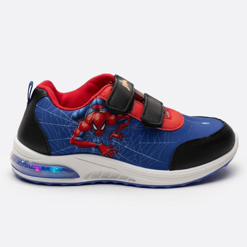 MARVEL - Zapatilla Con Luces Niño Trepando Spiderman Azul Marvel
