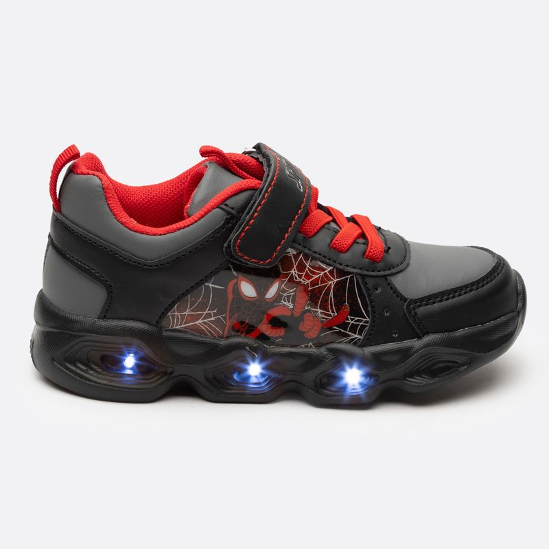 MARVEL - Zapatilla Con Luces Niño Mascara Negra Spiderman Negro Marvel