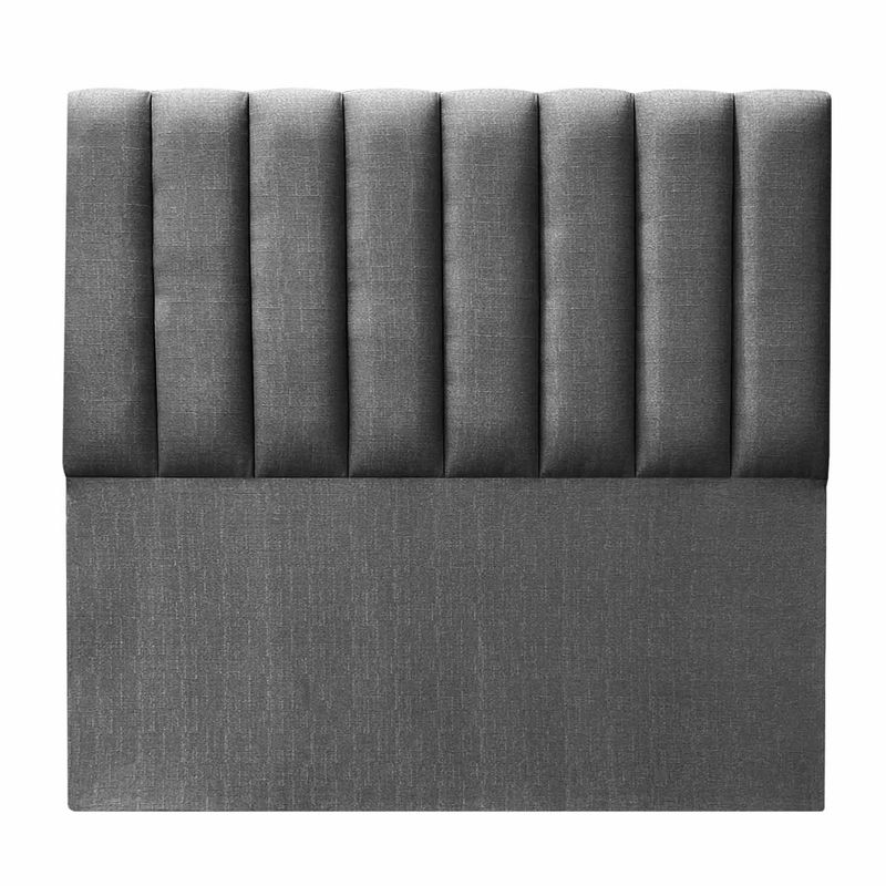 GENERICO - Respaldo TUBULAR  AL PISO LINO GRIS OSCURO KING