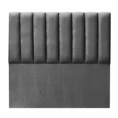GENERICO - Respaldo Tubular AL PISO LINO GRIS OSCURO SUPER KING