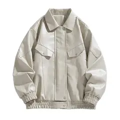 KNOWMLAB - Chaqueta Cuero Hombre Negro
