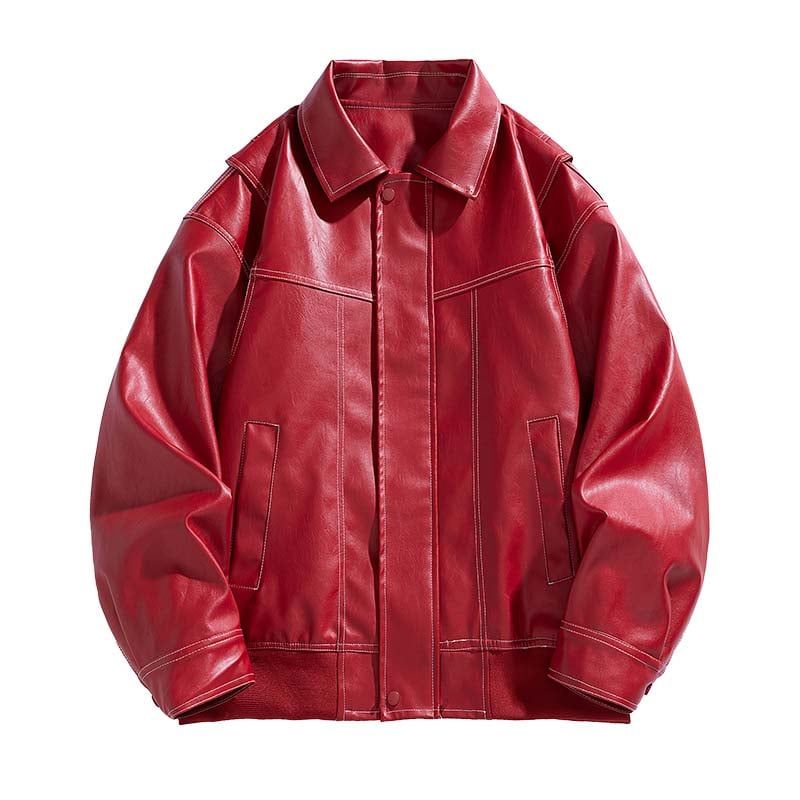 KNOWMLAB - Chaqueta Cuero Hombre Negro