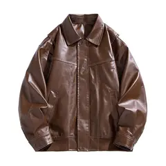KNOWMLAB - Chaqueta Cuero Hombre Negro