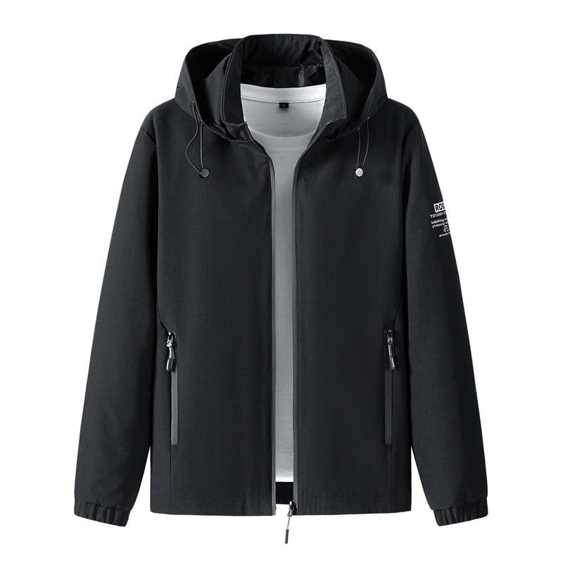 KNOWMLAB - Chaqueta Casual Hombre Con Sombrero Negro.