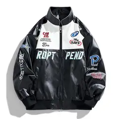KNOWMLAB - Chaqueta Cuero Hombre Negro