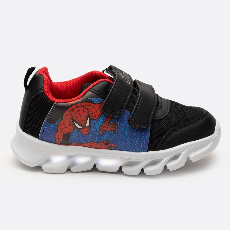 MARVEL - Zapatilla Con Luces Niño Telaraña Spiderman Azul Marvel