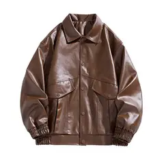 KNOWMLAB - Chaqueta Cuero Hombre Negro