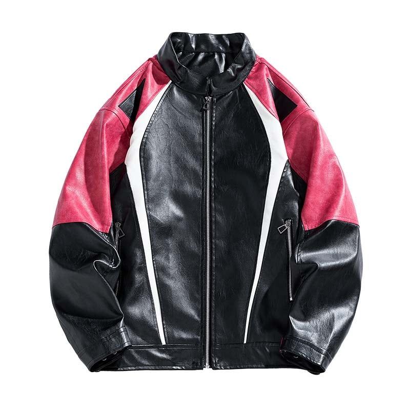 KNOWMLAB - Chaqueta Cuero Hombre Azul