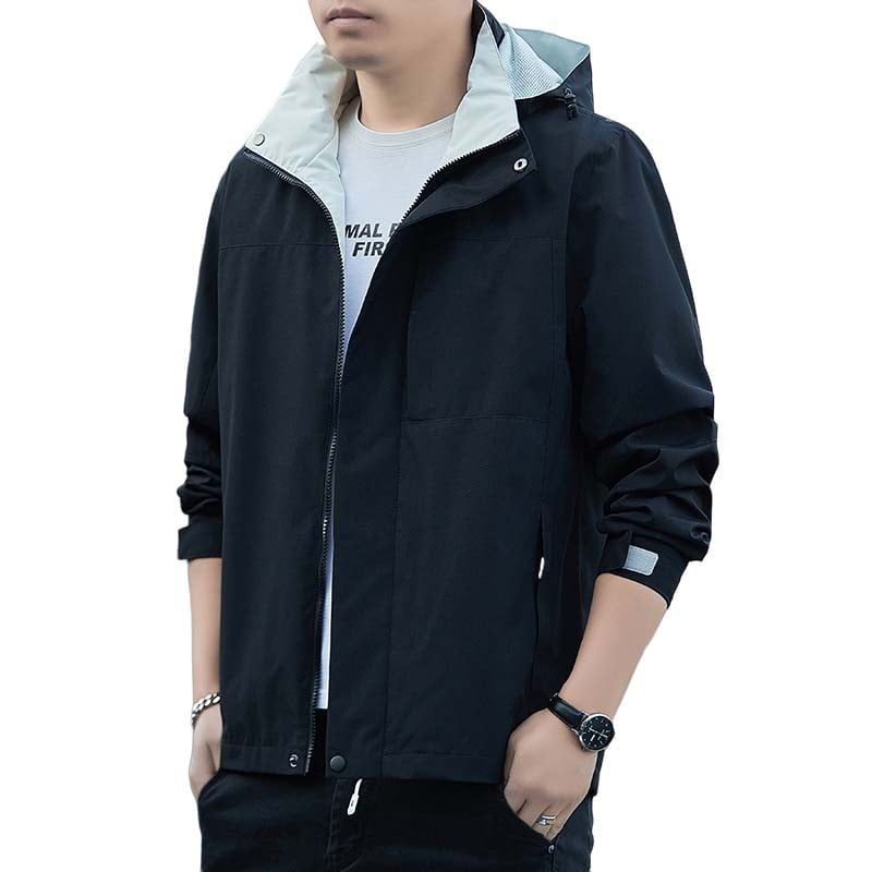 KNOWMLAB - Chaqueta Casual Hombre Con Sombrero Negro