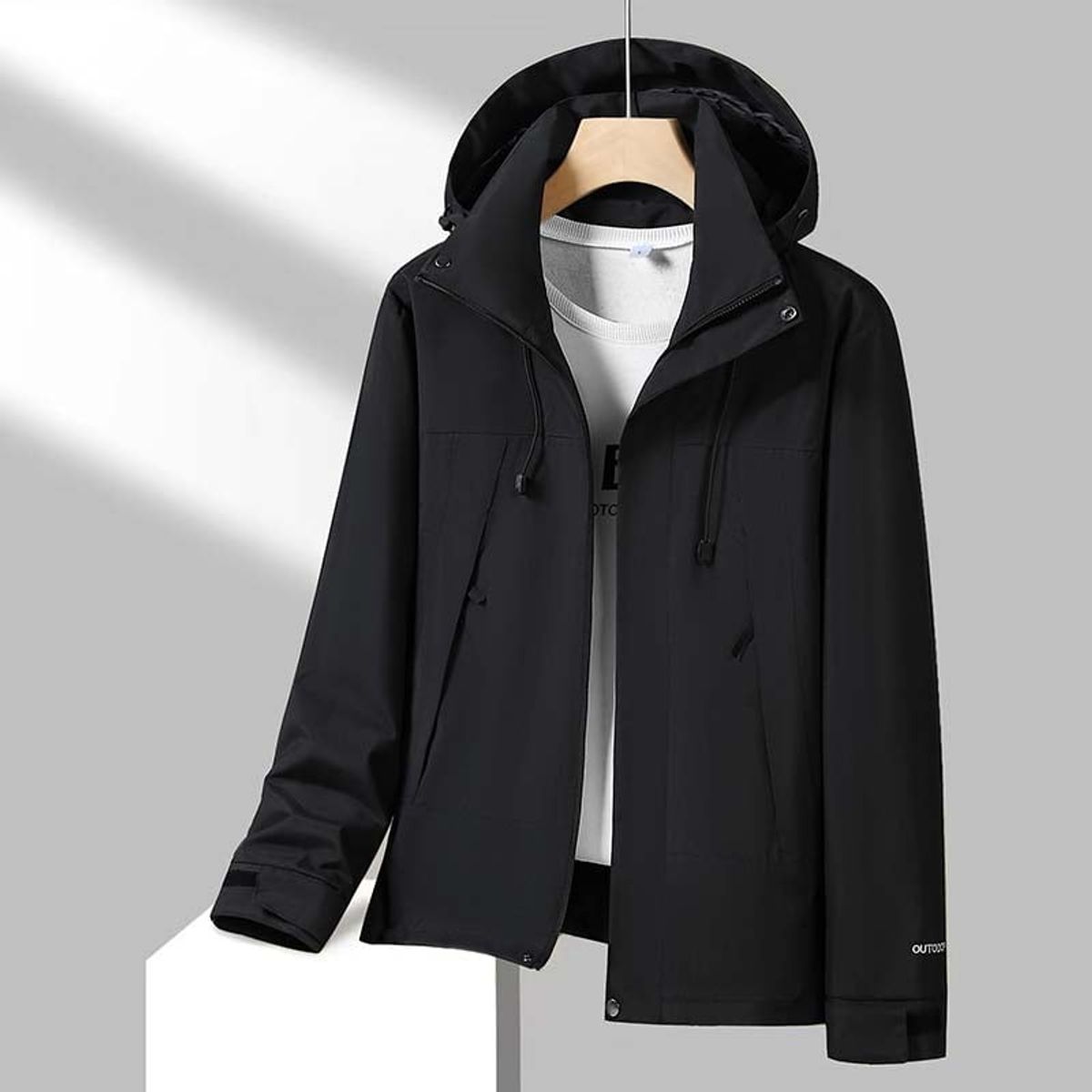 KNOWMLAB - Chaqueta Casual Hombre Con Sombrero Negro