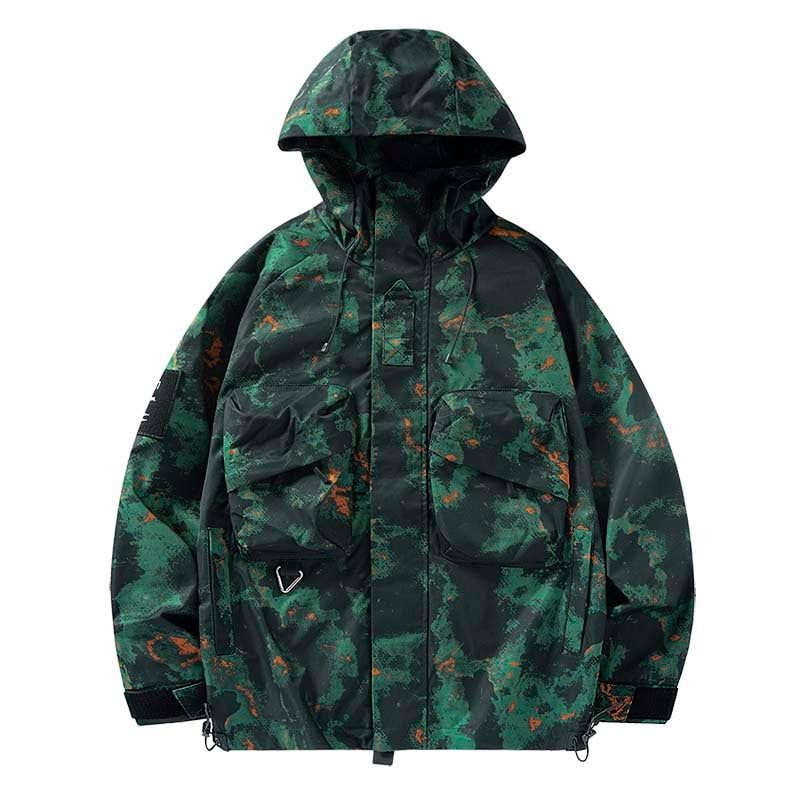 KNOWMLAB - Chaqueta Casual Hombre Con Sombrero Verde